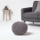 Homescapes (Grey) Knitted Cotton Pouffe Footstool Round 35 x 40 cm 2