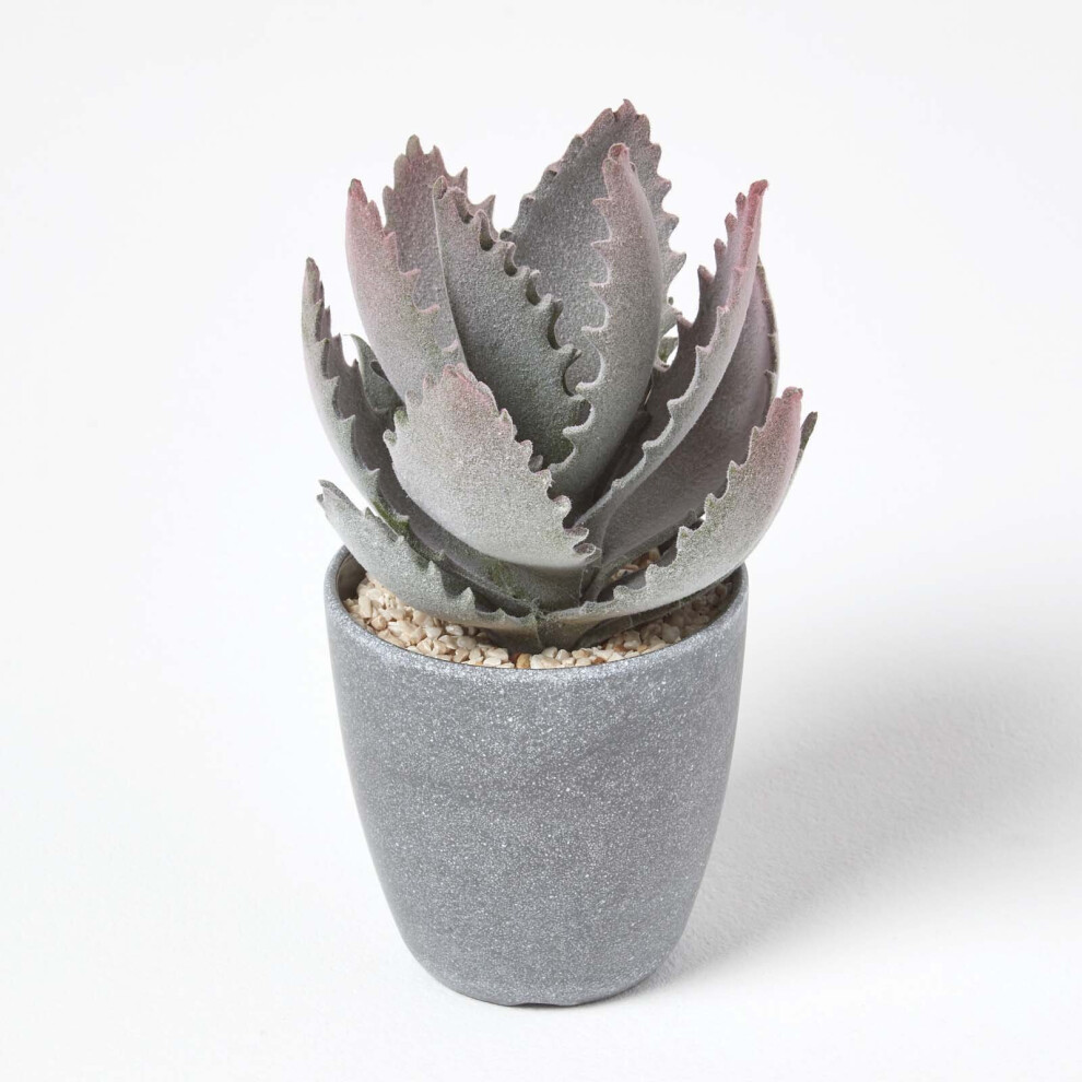 Homescapes And Aloe Vera Artificial Succulent In Pot, 21 Cm Tall Purple/Green/Black