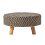 Homescapes (62 x 62 x 30 cm) Black and Natural Footstool with Diamond Pattern 1