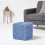 Homescapes (Blue) Knitted Cotton Cube Footstool 35 x 35 x 35 cm 2