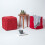 Homescapes (Red) Knitted Cotton Cube Footstool 35 x 35 x 35 cm 6