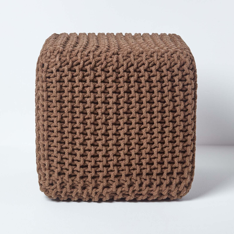 Cube Cotton Knitted Pouffe Footstool