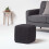 Homescapes (Black) Knitted Cotton Cube Footstool 35 x 35 x 35 cm 2