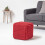 Homescapes (Red) Knitted Cotton Cube Footstool 35 x 35 x 35 cm 2