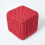 Homescapes (Red) Knitted Cotton Cube Footstool 35 x 35 x 35 cm 3