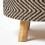 Homescapes (62 x 62 x 30 cm) Black and Natural Footstool with Diamond Pattern 4