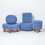 Homescapes (Blue) Knitted Cotton Cube Footstool 35 x 35 x 35 cm 5