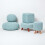 Homescapes (Duck Egg Blue) Knitted Cotton Cube Footstool 35 x 35 x 35 cm 5