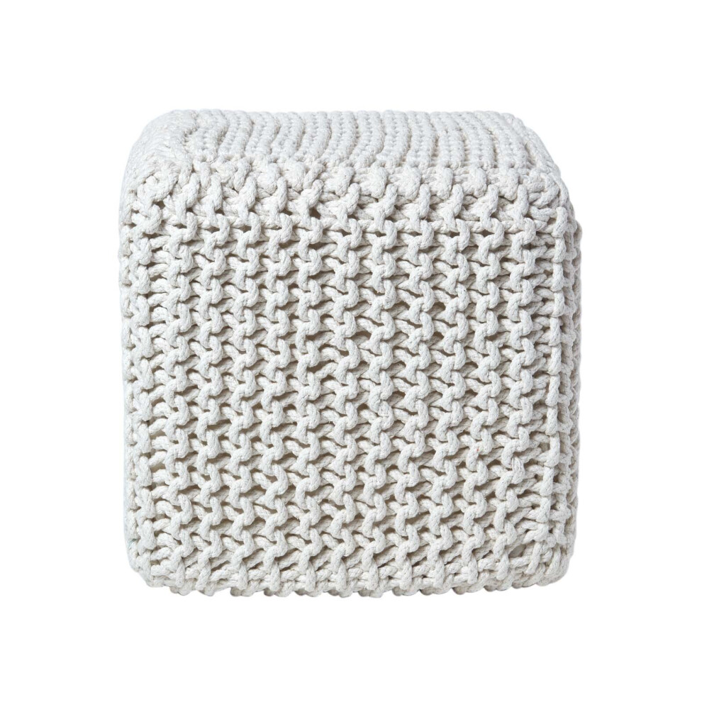 Cube Cotton Knitted Pouffe Footstool