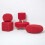 Homescapes (Red) Knitted Cotton Cube Footstool 35 x 35 x 35 cm 5