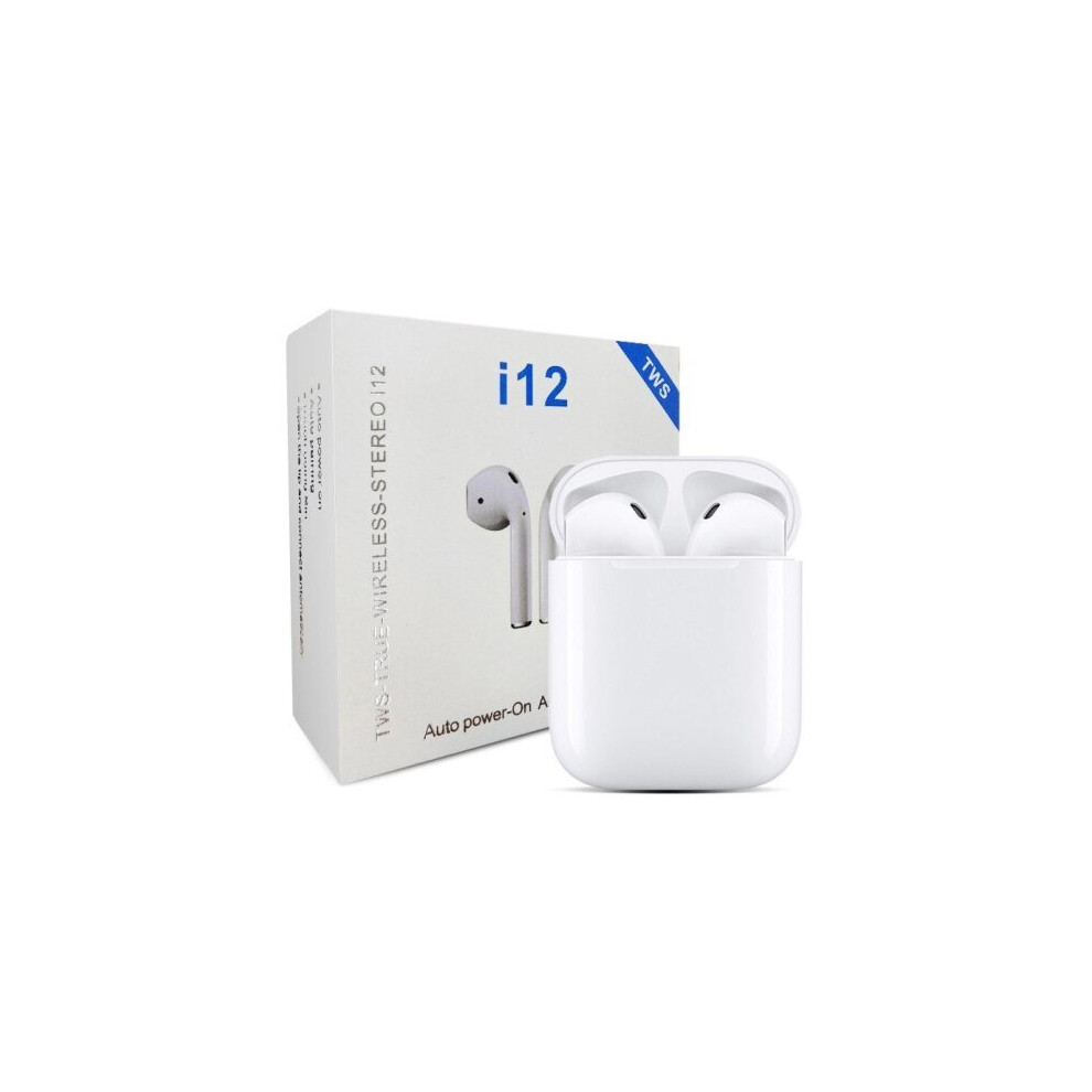 TWS i12 Wireless Earbuds With Wireless Charging Case