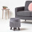 Homescapes (Grey) Warwick Velvet Footstool with Legs 2