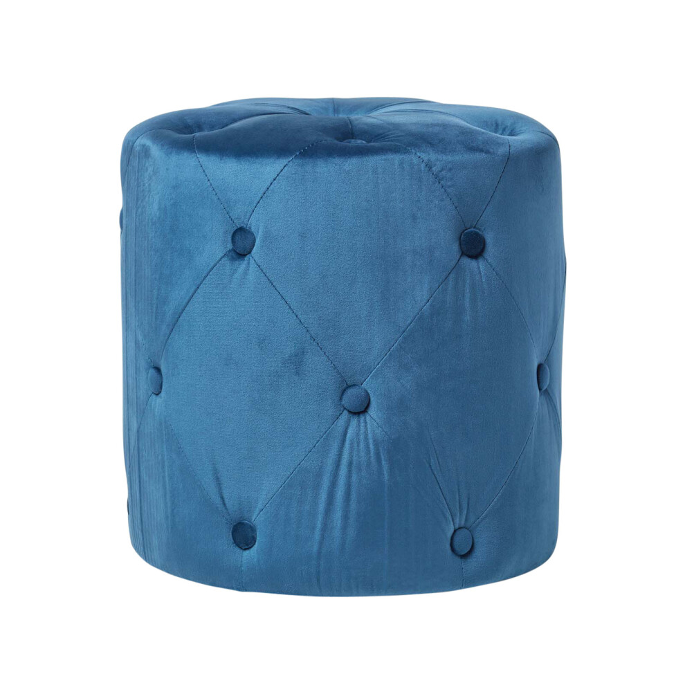 Homescapes (Blue) Windsor Velvet Footstool Blue
