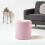 Homescapes (Pink) Gingham Check Round Pouffe Cotton 40 x 42 cm 2