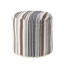 (45 x 40 cm) Grey Black and White Stripe Bean Filled Pouffe and Footstool