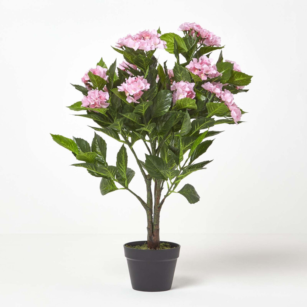 Homescapes Hydrangea Artificial Plant With Pot, 85 Cm Pink