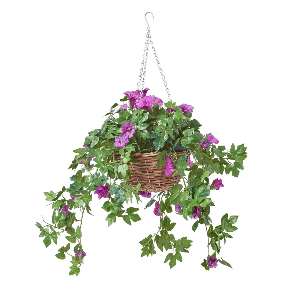 Homescapes Purple Petunia Hanging Basket, 80 cm