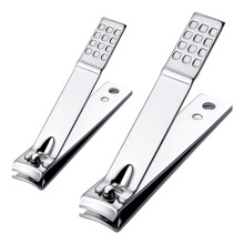 2 Pcs Nail Clippers Set Fingernail & Toenail Clippers High Carbon Steel Perfect Grip Nail Cutters Sharp Nail Trimmer for Men and Women