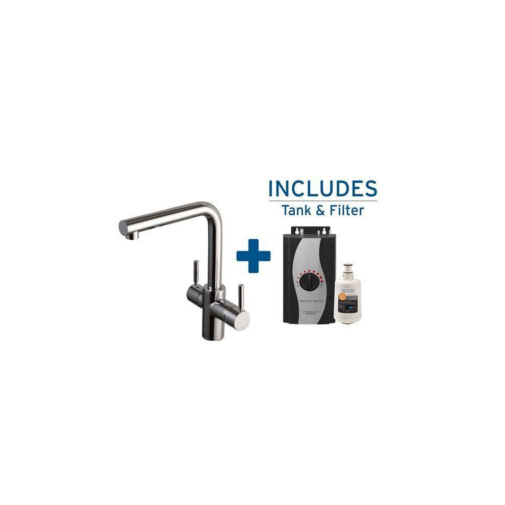Insinkerator 3In1 Instant Hot Boiling & Mains Water Tap With Boiling Tank Chrome 5056093633255