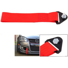(Red) Universal Car Tow Tape Towing Loop Tow Hook For BMW Toyota