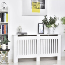 Home Large MDF Wood Radiator Cover Grill Cabinet Matte White