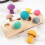 Wooden Rainbow Blocks Mushroom Picking Game Shape Matching Assembly Grasp 5