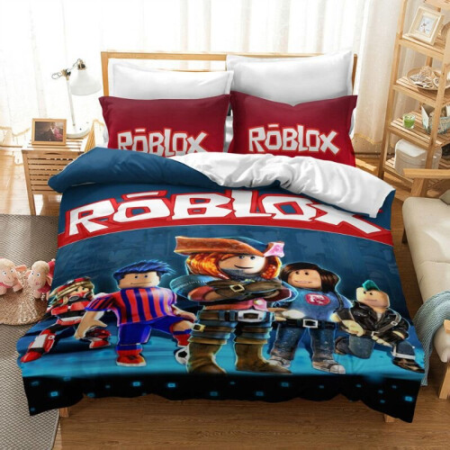 (Roblox, EU-Single(2pcs):135×200cm) 3D Game Roblox Bedding Set Bedding Set