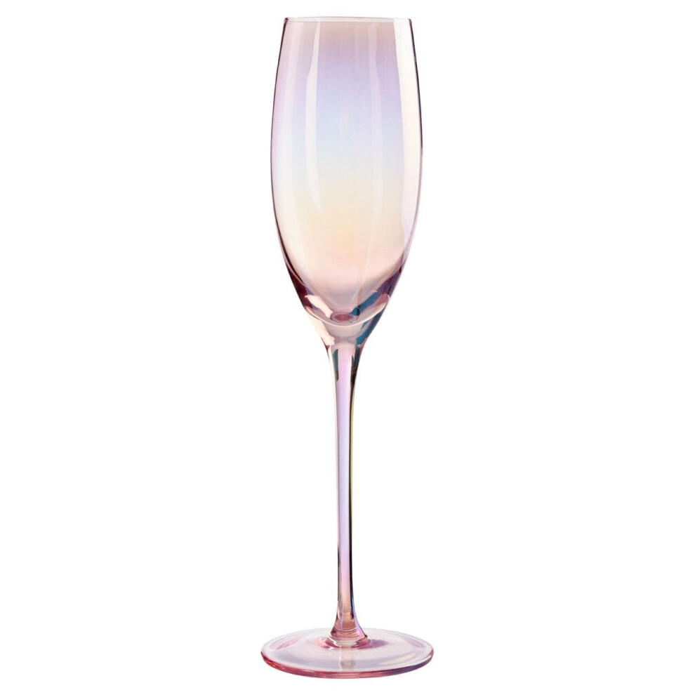 FROSTED DECO SET OF 4 CHAMPAGNE GLASSES