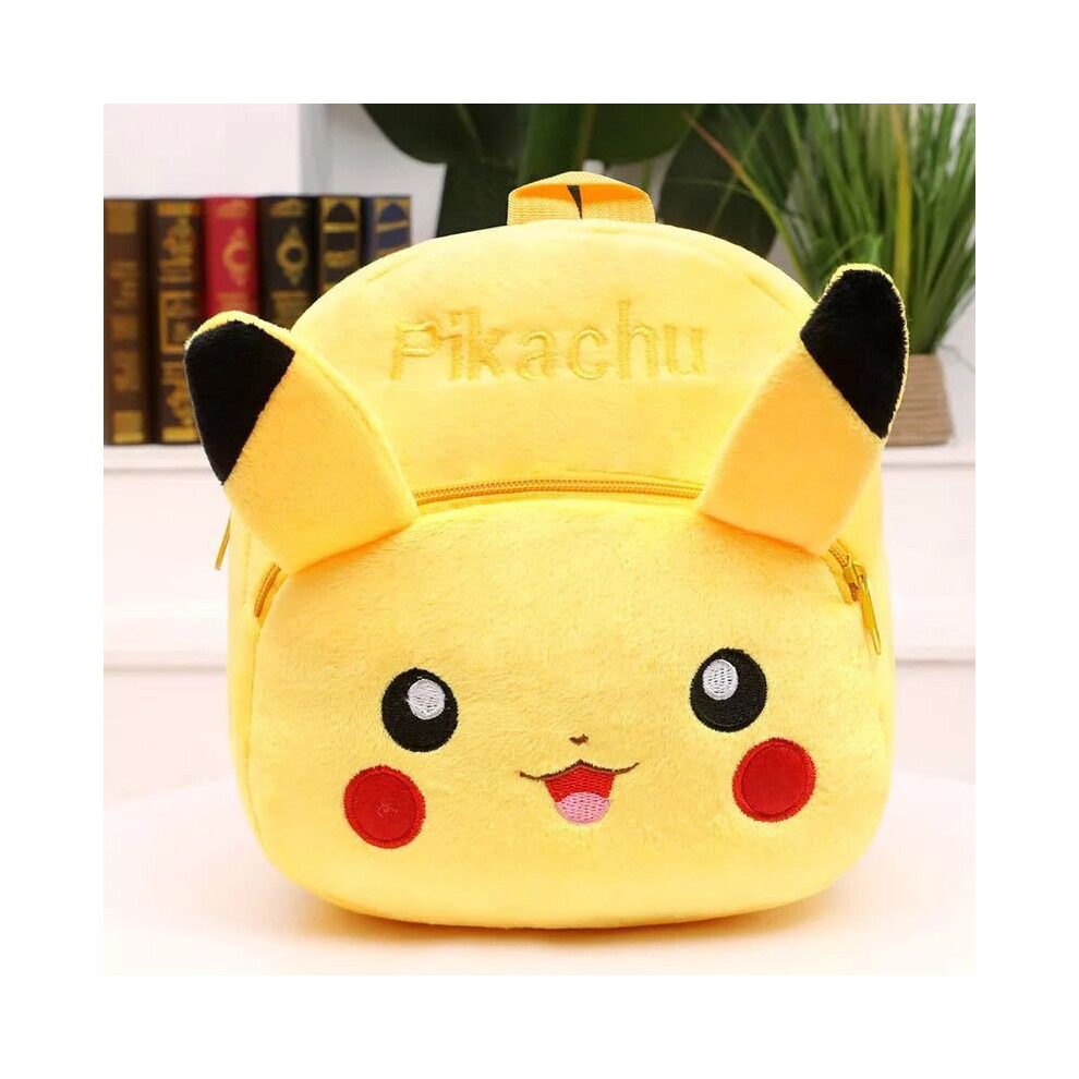 (Pikachu) Plush Toy Bag Children Cartoon Cute Backpack Multicoloured