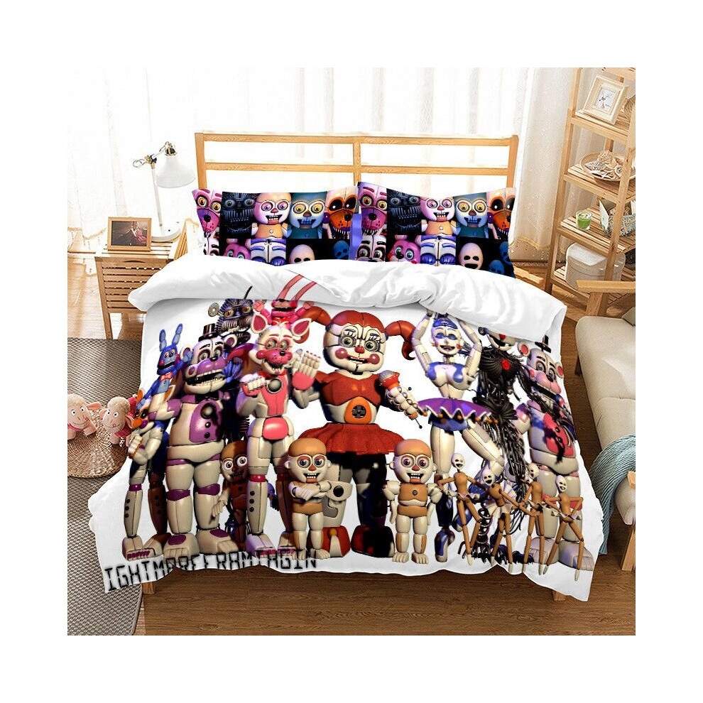 (Girl, EU-Single(2pcs):135×200cm) Five Nights At Freddy's 3D Cartoon Luxury Bedding Set