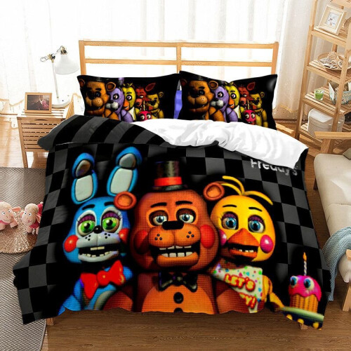 (Brown, EU-Single(2pcs):135×200cm) 3D Five Nights At Freddy's Bedding Set