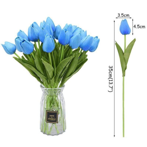 (Yellow) Colourful Tulips Artificial Flowers Home Decor 1