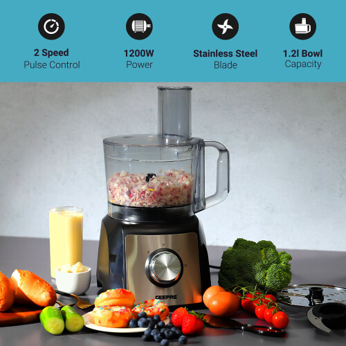 GEEPAS Geepas 1200W Compact Food Processor | Multifunctional Electric Food Chopper 2