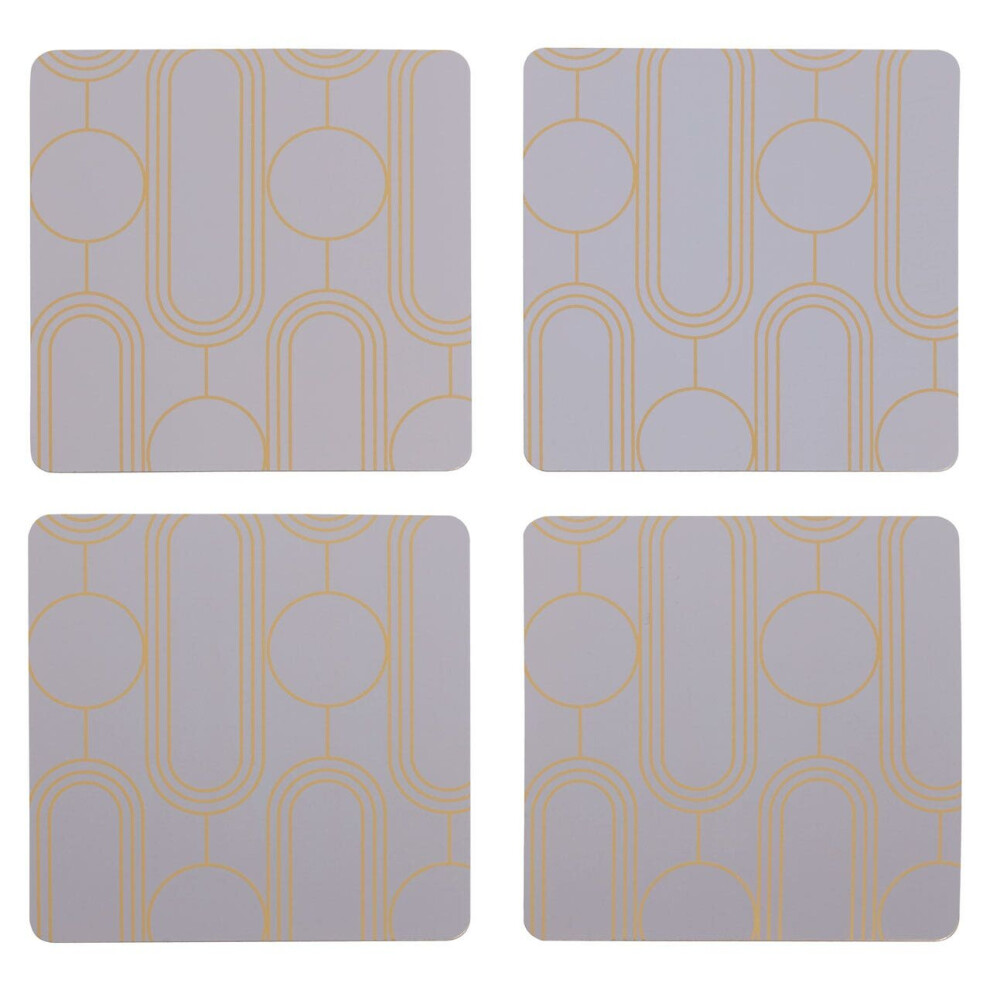 Premier Housewares 4Pc Frosted Deco Purple Coasters Purple,Grey