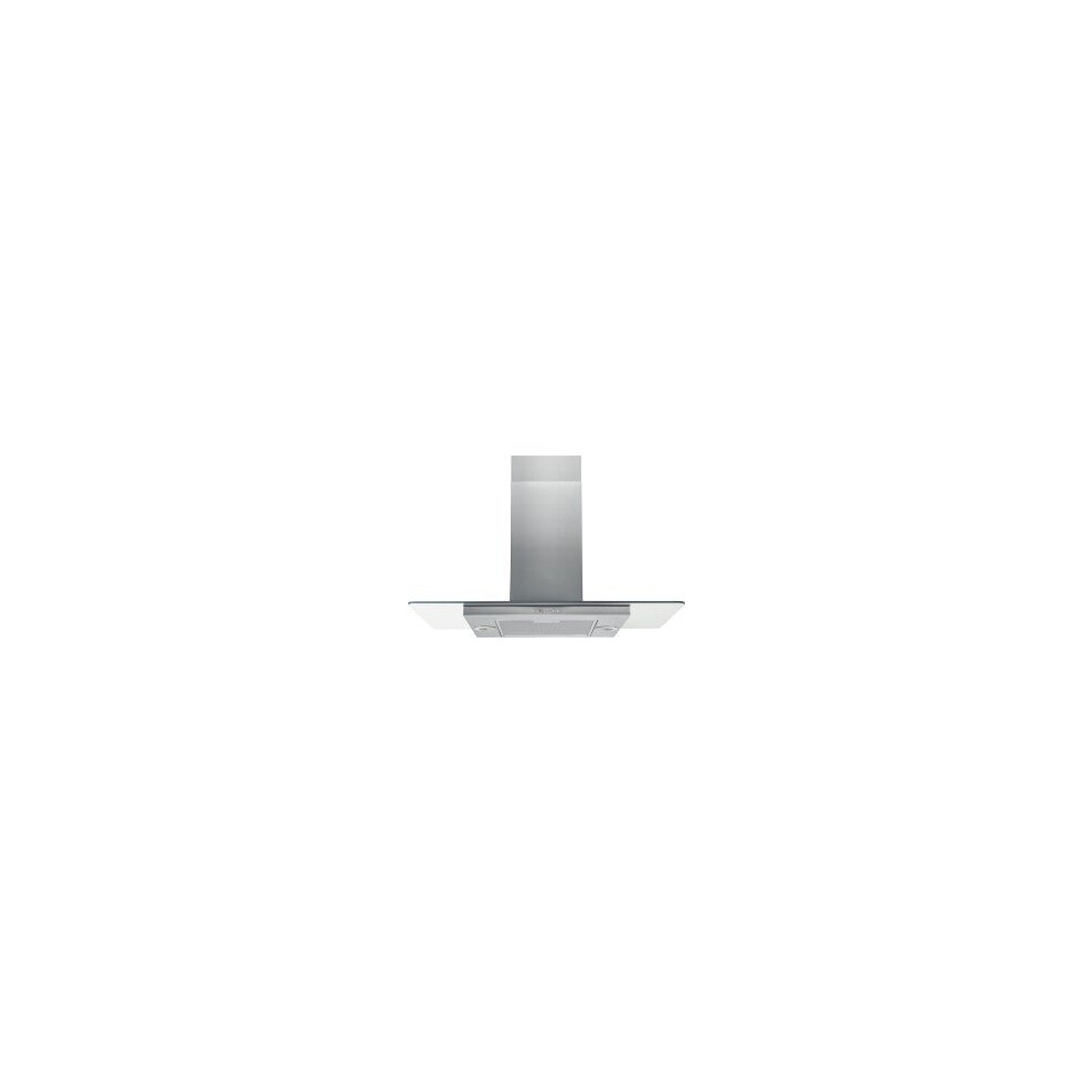 Hotpoint 90cm Flat Glass Chimney Cooker Hood - Stainless Steel