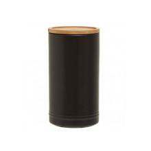 Trendy Black Stoneware Canister With Airtight Lid,Functional Storage Jar,Countertop Storage Containers