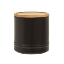 Fenwick 720ml Black Stoneware Kitchen Food Jar Coffee Sugar Tea Storage Canister