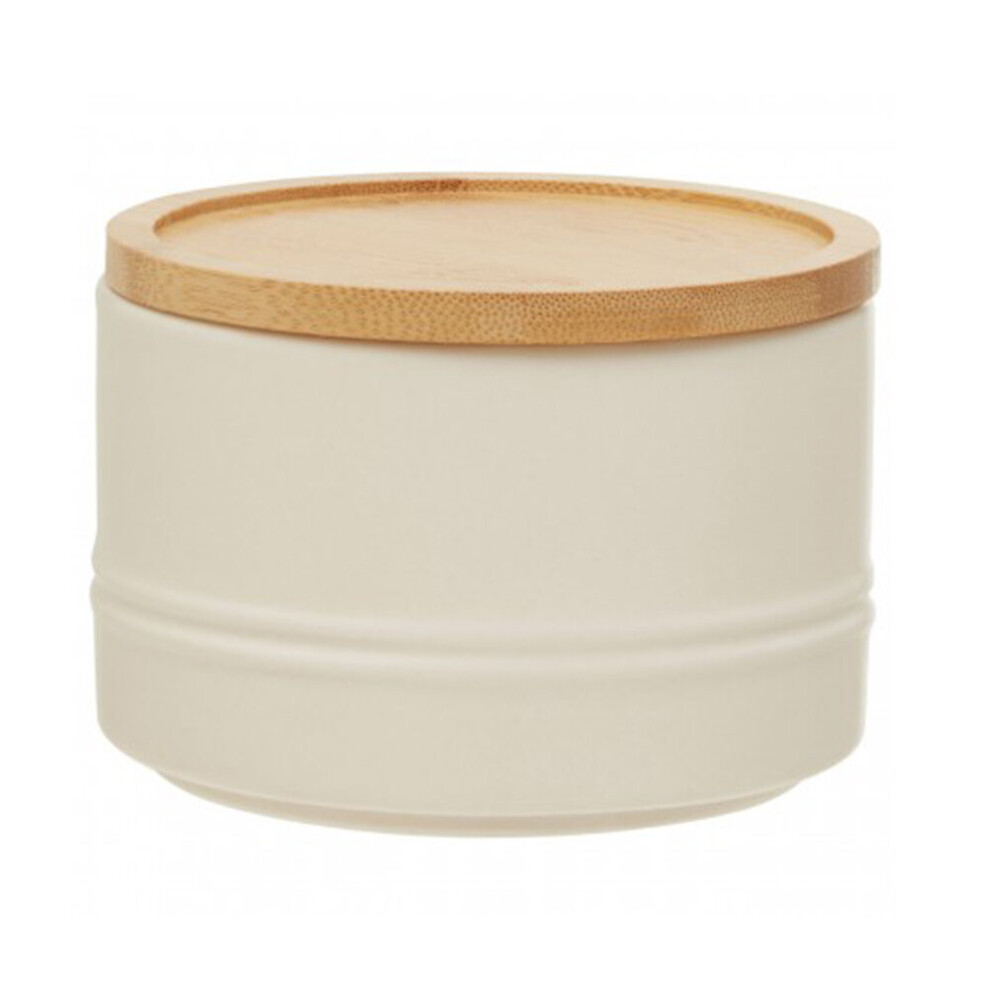 Premier Housewares Fenwick 380Ml Stoneware Kitchen Food Jar Coffee Sugar Tea Storage Canister Cream