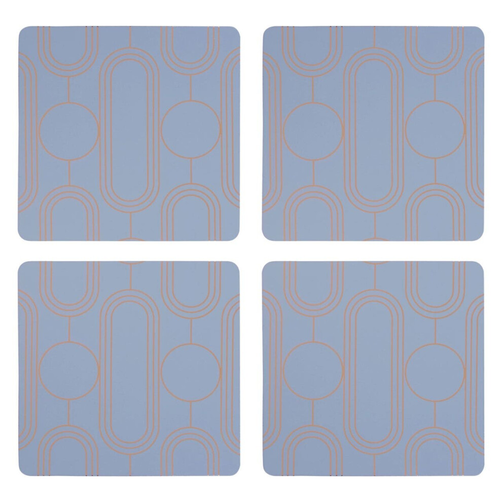 Premier Housewares 4Pc Frosted Deco Coasters Blue