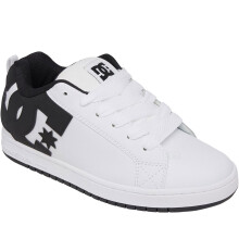 (10.5 UK, White/Black) DC Shoes Mens Court Graffik Leather Low Top Skater Trainers Sneakers Shoes