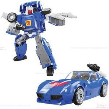 Transformers Lekar Generations War for Cybertron: Kingdom Deluxe WFC-K26 Autobot Tracks Figur - 5,5 tum, Blå