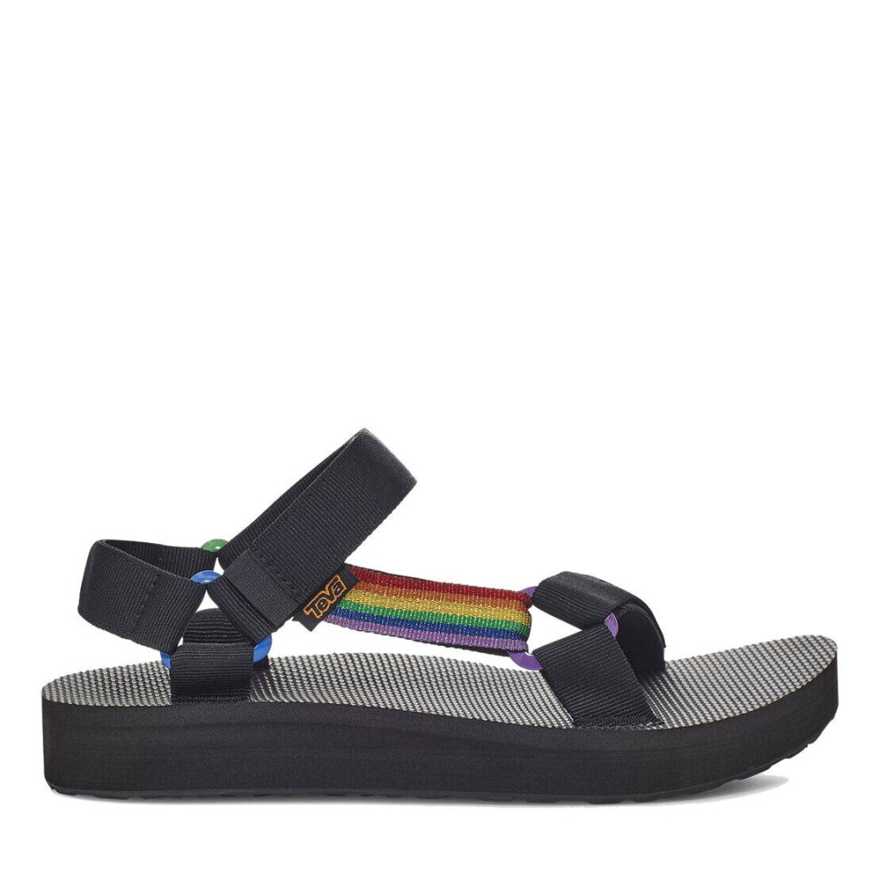 Teva Mid Universal Pride Men's Sandals, Black/Rainbow