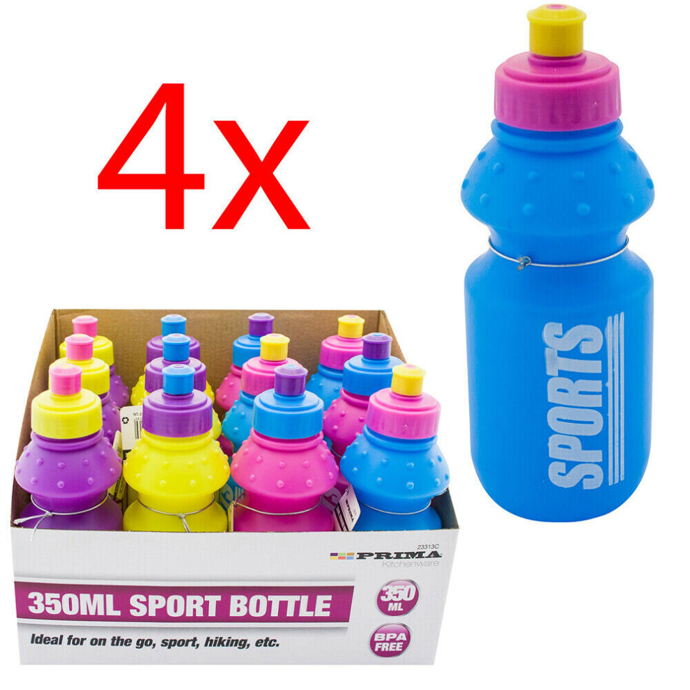 4 X DRINK WATER BOTTLE SPORTS TRITAN RUNNING CYCLING LEAK PROOF 350ML