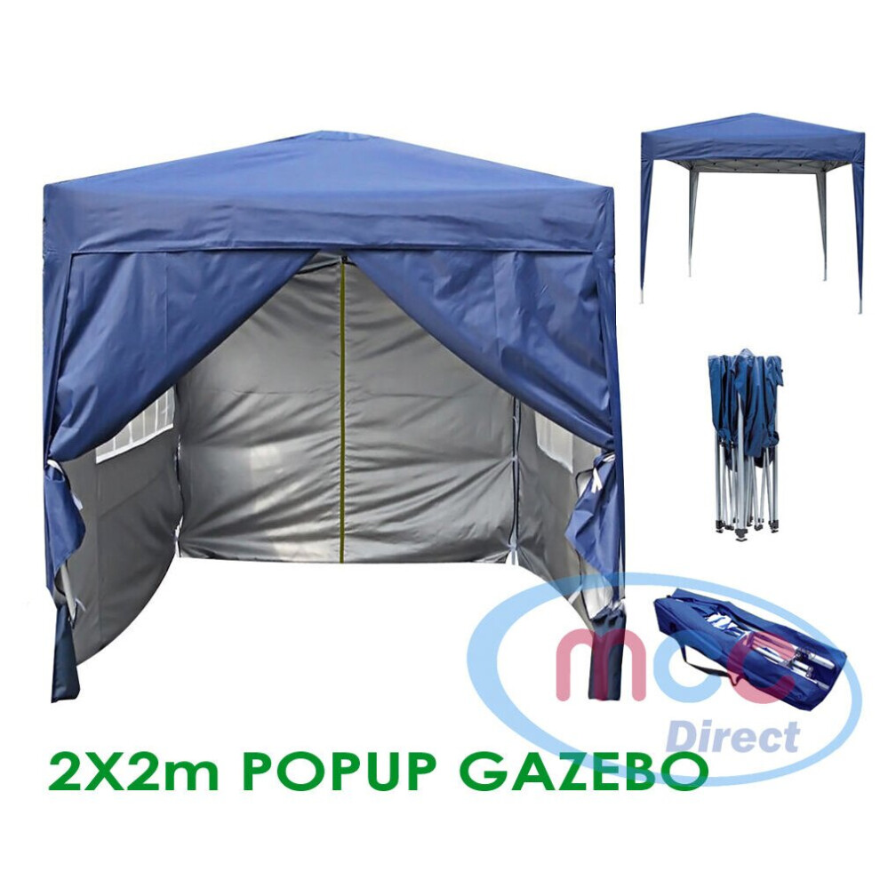 (Blue) MCC Pop-up Gazebo 2m x 2m With Sides