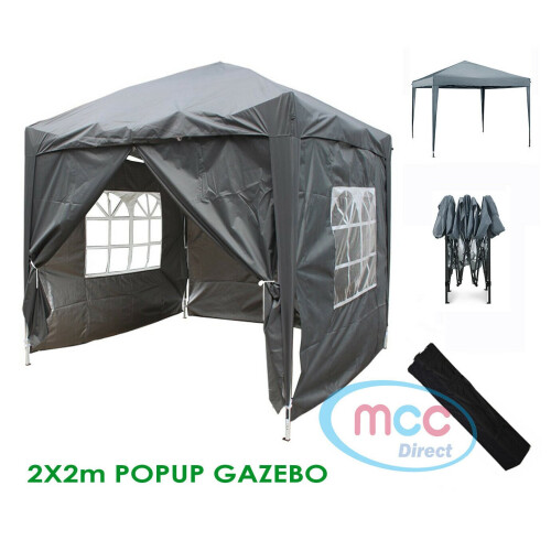 MCC (Grey) MCC Pop-up Gazebo 2m x 2m With Sides
