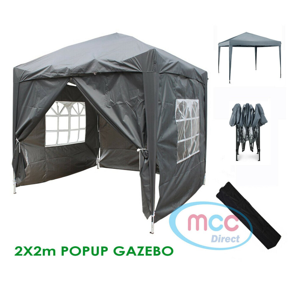 (Grey) MCC Pop-up Gazebo 2m x 2m With Sides