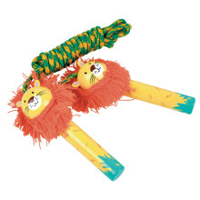 Floss & Rock Childrens Animal Wooden Handle Yellow Lion Skipping Jump Rope