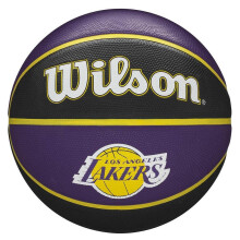 Wilson NBA Los Angeles Lakers Team Tribute Basketball - Official Size 7 - Purple/Black, Outdoor Grip & Channel Construction