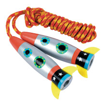 Floss & Rock Childrens Space Wooden Handle Orange Rocket Skipping Jump Rope