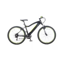 Basis Hunter EB26BS: Unisex Integrated Battery MTB e-Bike, 250W Rear Hub, 26" Wheels, Front Suspension, 25mi Range, Black/Lime